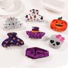 Headwear Funny Halloween Hair Claw Pvc Spider Pumpkin Themed Gripper Hat Shape Geometry Skeleton Shark Clip Women