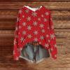 Women's Fashion Casual Long Sleeve Christmas Print Hooded Knitted Sweatshirt