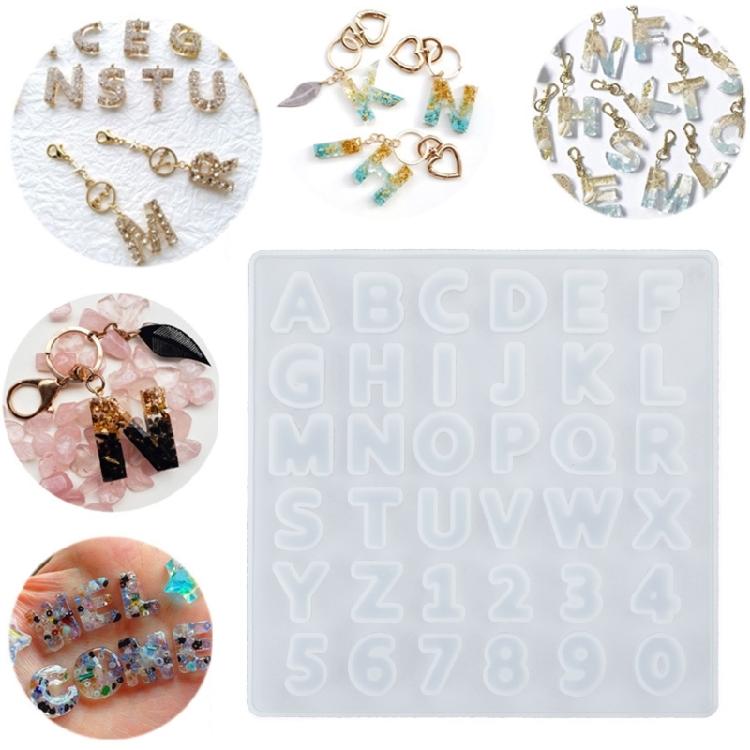 Alphabet Number Mold Crystal Epoxy Silicone Mold Keychain Multipurpose Mould