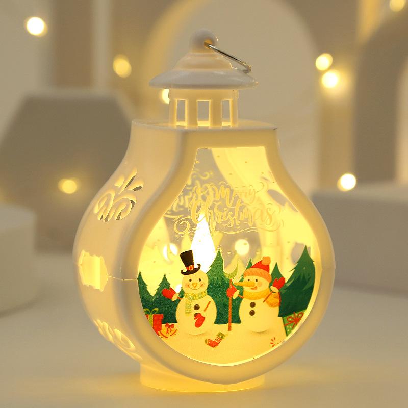 Christmas Candle Wind Lamp Table Ornaments Lamp Night Lamp Old Man Snowman Santa Claus Elk Christmas Gift Light Decorative Light