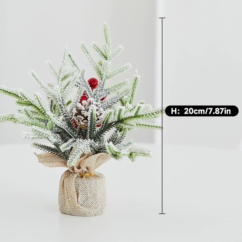Christmas Tree 20cm Miniature Artificial Christmas Holiday Vivid Decoration Home Desktop Portable Delicate Tree Ornaments
