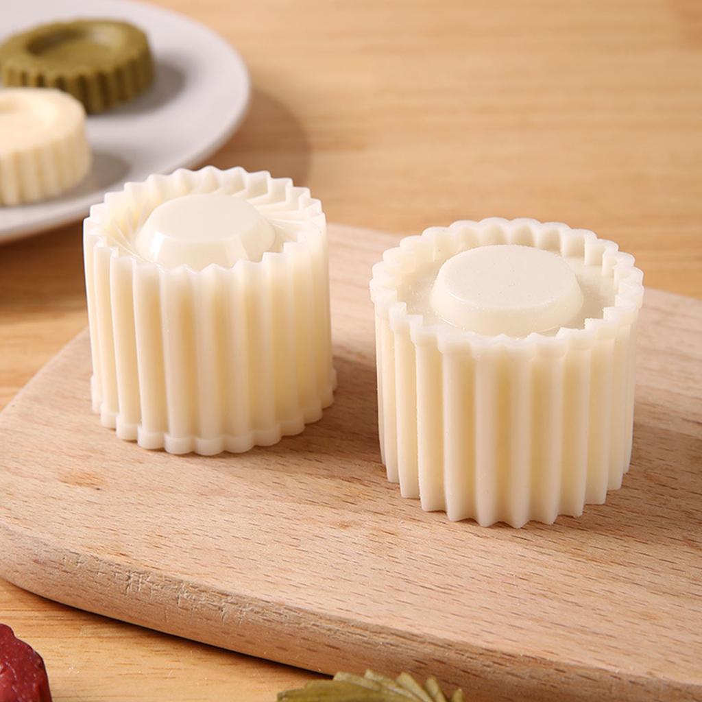 2-in-1 Cookie Stamp Sunflower Mooncake Press with Baking Cups Pastry Tool