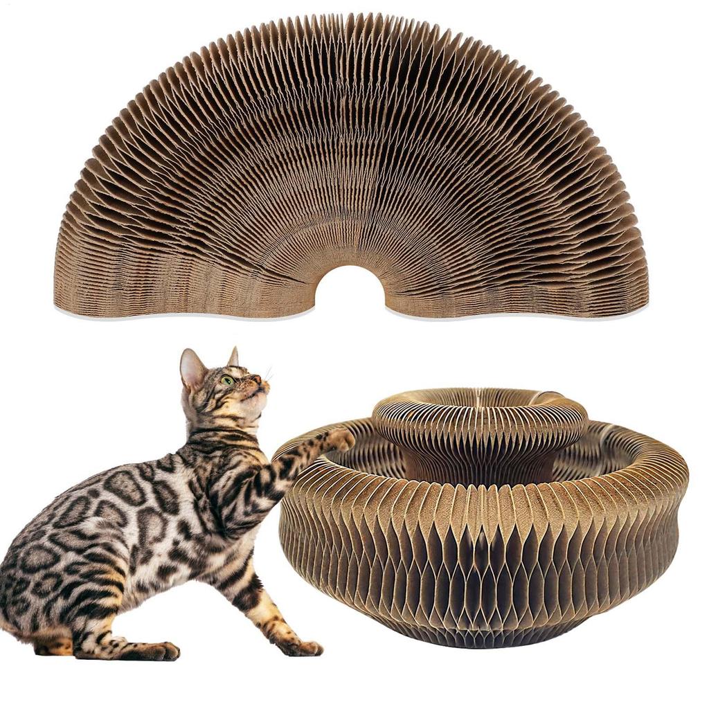 Cardboard Cat Scratcher Magnetic Claw-Grinding Kitten Toy Interactive Cat Toys For Living Room Bedroom Apartment Play Area