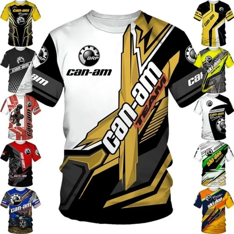 BRP Can-Am Druk 3D Sport Ekstremalny Szybkoschnący Oddychający Męski Koszulka Wyścigowa Moto Drużyna Tenisa Stołowego Trening Krótki Rękaw Góra Ubrania