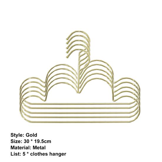 5 ks Věšák na oblečení Protiskluzový Severský styl Tvar mraku Zlatý Dětský Tvar mraku Věšák na kabáty pro domov