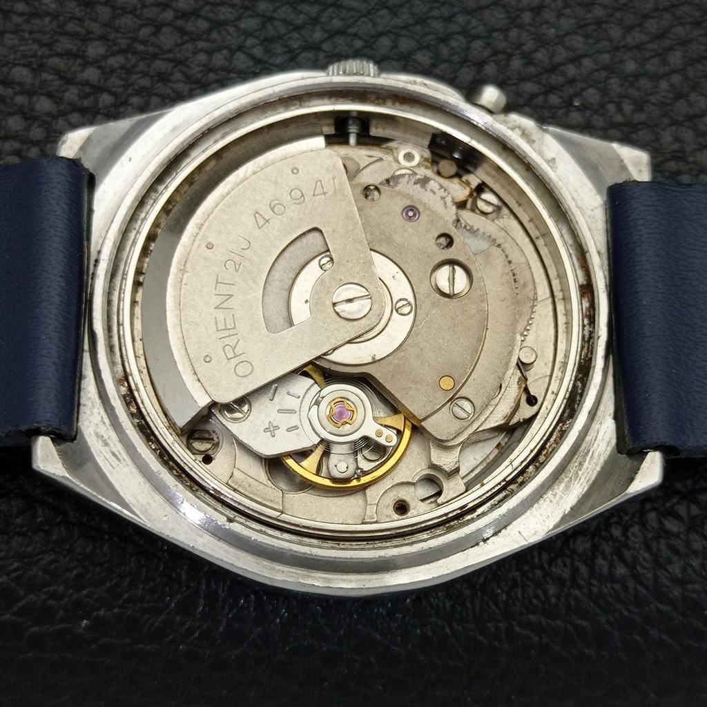 VINTAGE ORIENT AUTOMATIC 46941 JAPAN MENS BLUE COLOR DIAL WATCH a700708-5 R204-a700708