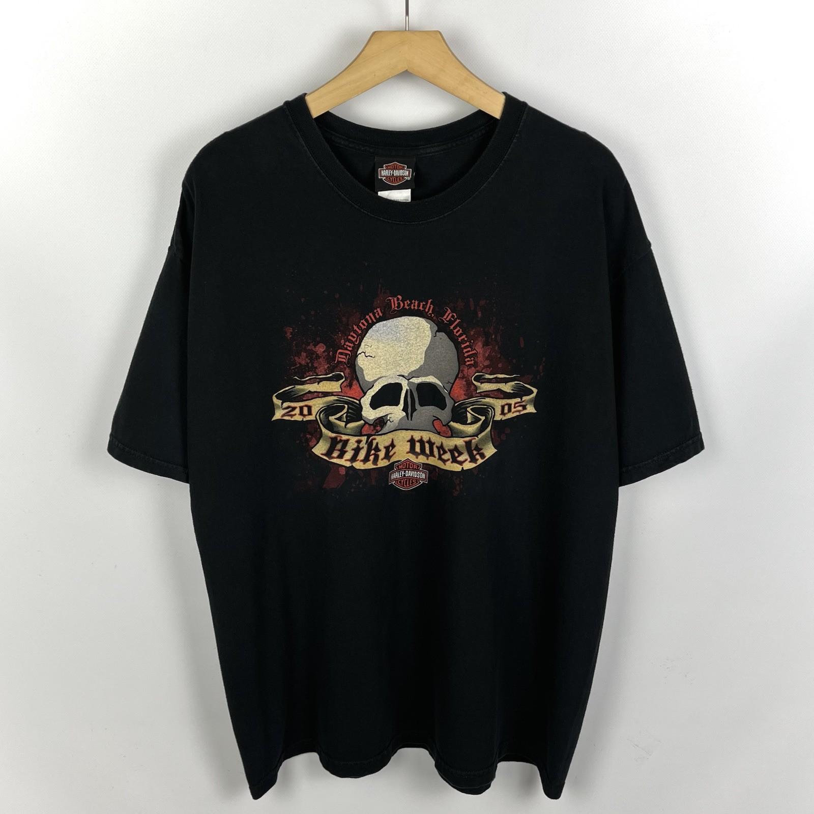 Vintage Harley Davidson Orlando Skull Big Logo T Shirt 2005 Size XL Black 00’s Unisex T-Shirt XL