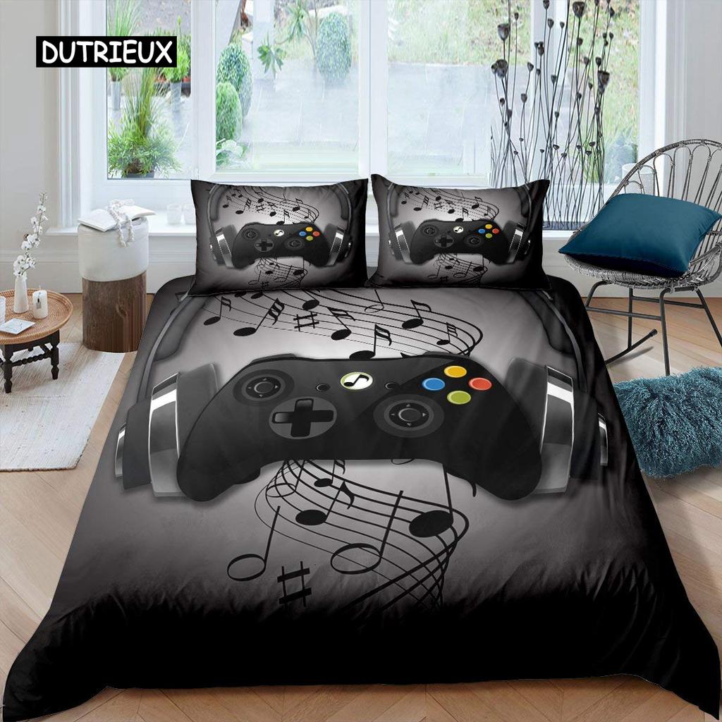 Game Duvet Cover Set Game Contoller Comforter Cover for Kids Boys Teens Player Game Double Queen King Size Polyester Bedding Set
