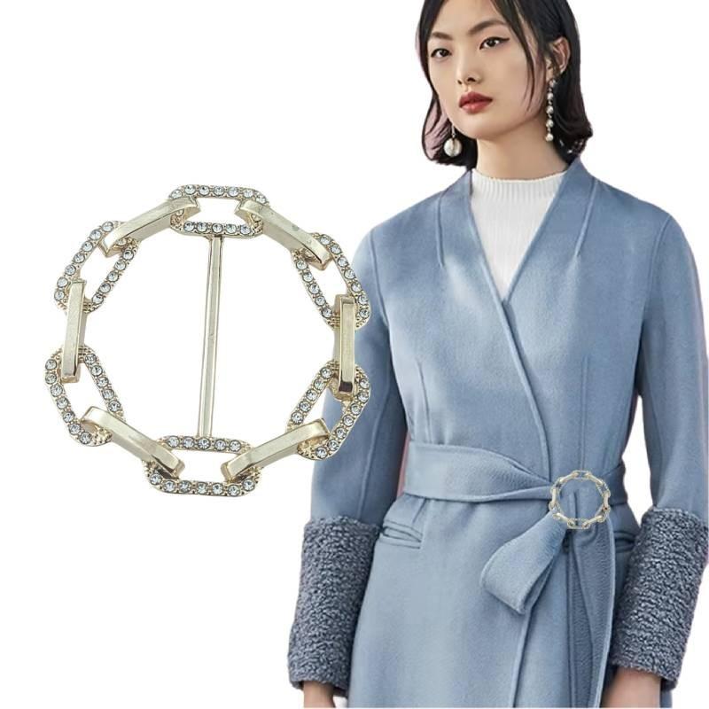Premium Alloy Scarf Accessories Fashionable Large Buckle For Trench Coats