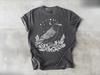 Raben Mondphasen Comfort Colors T-Shirt: Gothic Celestial T-Shirt Grafik T-Shirts Retro Streetwear Kurzärmeliges Herren T-Shirt
