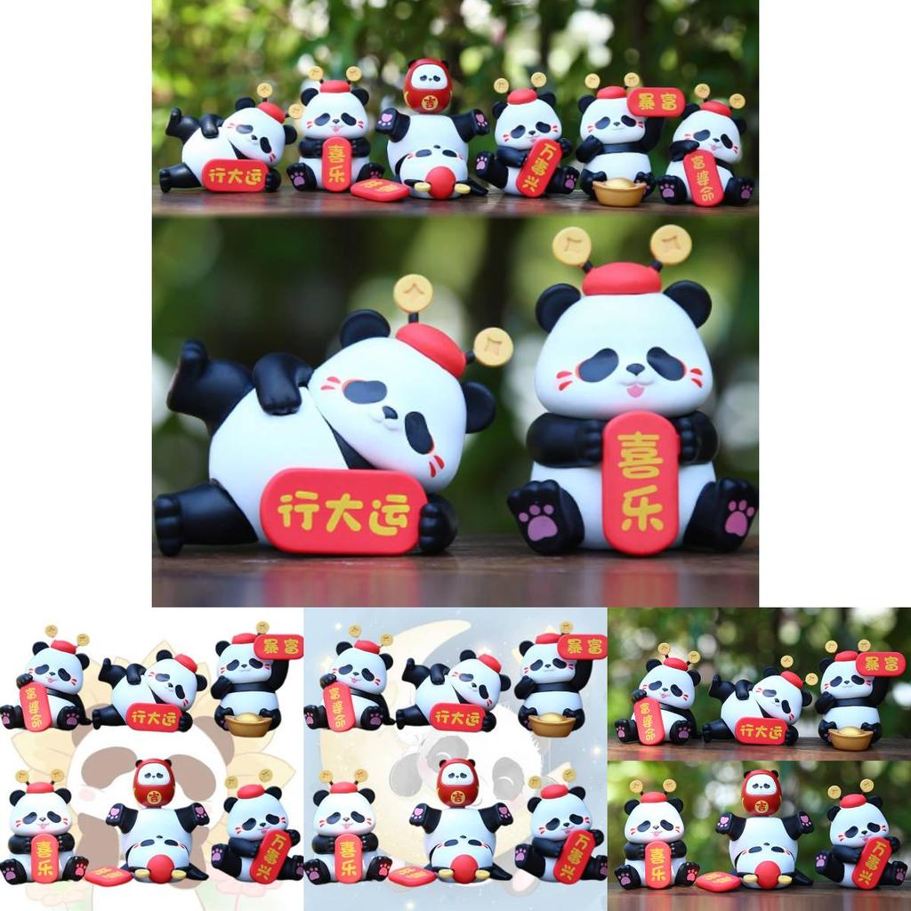 Unique Pvc Panda Series Ornament Perfect For Festive Cake Decorations And Whimsical Room Accessories Gifts