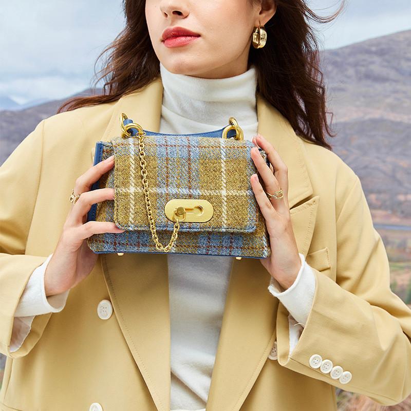 Stylish Harris Tweed Tote Bag For Women Large Capacity Everyday Shoulder Bag