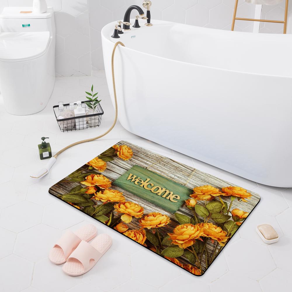 Bathroom Absorbent Non-slip Mat Door Mat Toilet Floor Shower Room Bathtub Rug Modern Kitchen Rug