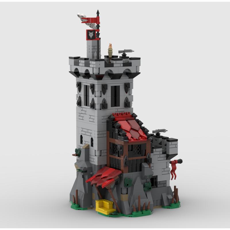 877PCS New MOC Building Model Medieval Wolf Outpost Castle DIY Creative Educational Children's Building Blocks Gift