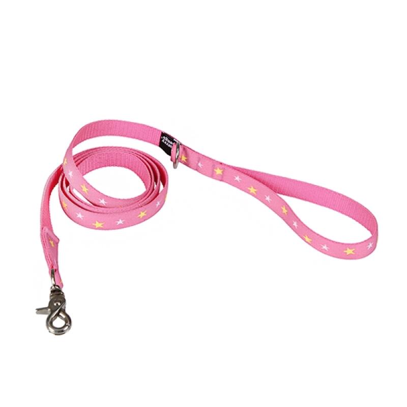 Star (Pink) Jacquard Ribbon Lead