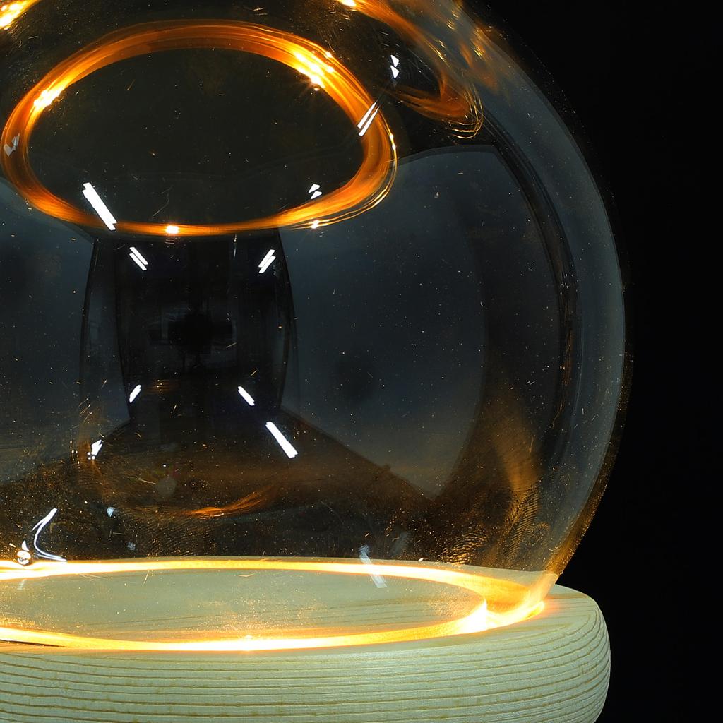 Decorative Clear Glass Dome Display Case for Immortal Flowers Glass Cover Adornment with Wooden Base Home Coffee Shop Gift