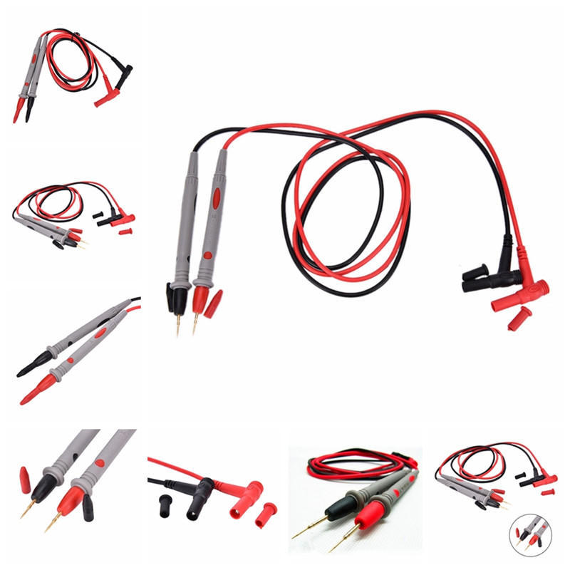 2pcs Universal Test Lead Probe Wire - Digital Multimeter Measuring Cable Pen Accessory'