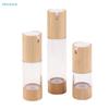 Bamboo & Glass Travel Spray Bottles Set - Refillable Cosmetic Containers for Lotion/Perfume, Leakproof Toiletry Bottles