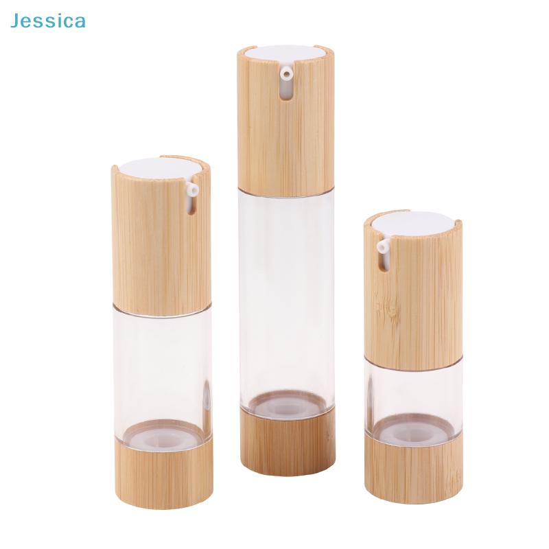 Bamboo & Glass Travel Spray Bottles Set - Refillable Cosmetic Containers for Lotion/Perfume, Leakproof Toiletry Bottles