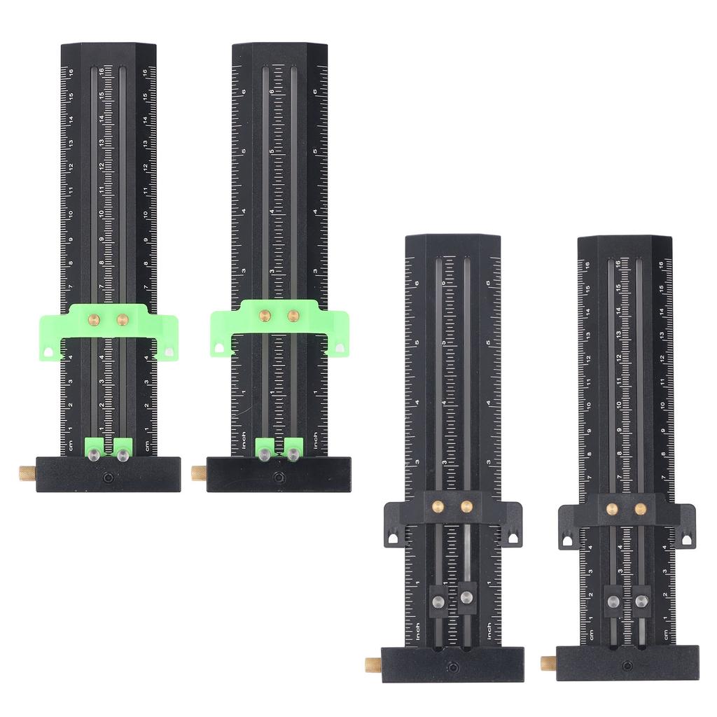 T Type Scribing Gauge with Steel Needle Double Line Marking Ruler Woodworking Sliding Measurement an