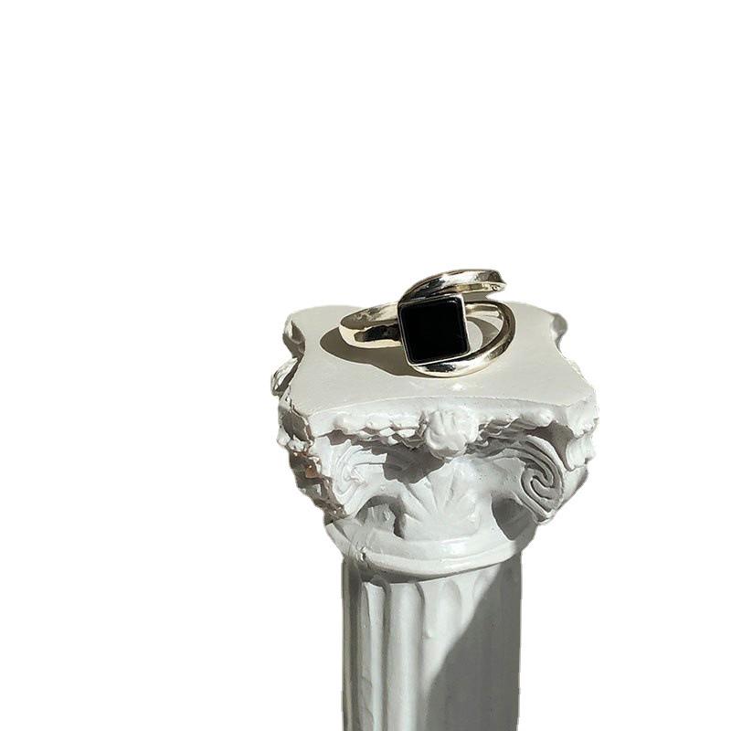 Korean Style S925 Silver Plated Geometric Open Finger Ring - Women's Vintage Hip Hop Jewelry for Index or Pinky Finger.