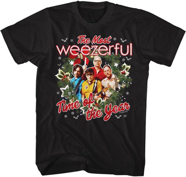 Weezer The Most Weezerful Time Of Year Christmas Men T Shirt Rock Music Merch XXXL