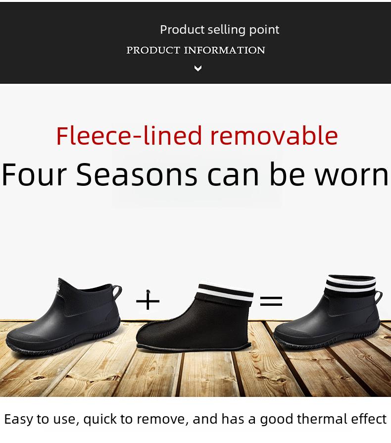 Cizme de ploaie ușoare, impermeabile, din cauciuc pentru bărbați și femei - Galoși exteriori cu vârf jos pentru cupluri