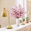 Pink Artificial Silk Cherry Blossom Flowers Branches Fake Peach Blossom Arrangement Accessory for Vase Home Wedding Table Decor