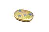 Nakatani Brothers Company Yamanaka Lacquerware Oval Toothpick Case with Gold and Silver Leaf, Iris Design, 37-3508