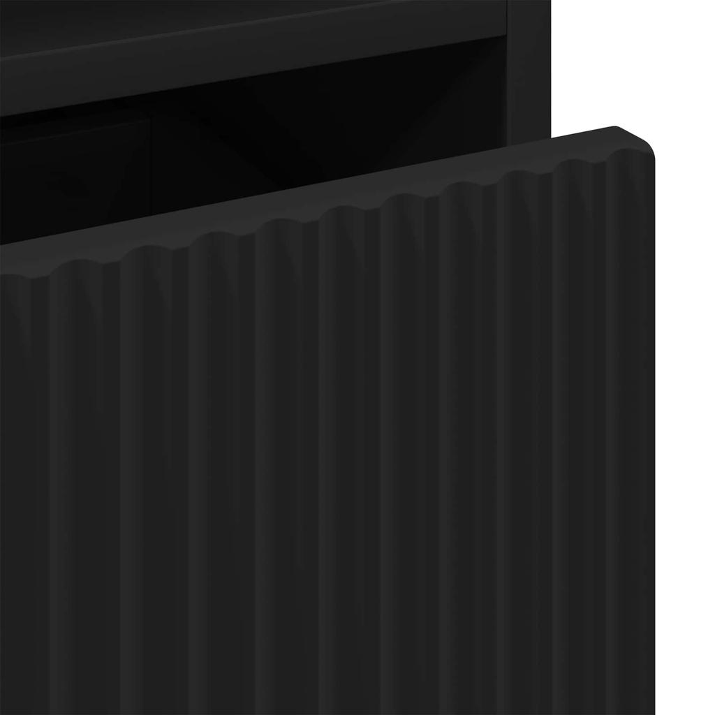 Nightstand Set of 2 Black 49 X 36 X 61 Cm Particleboard