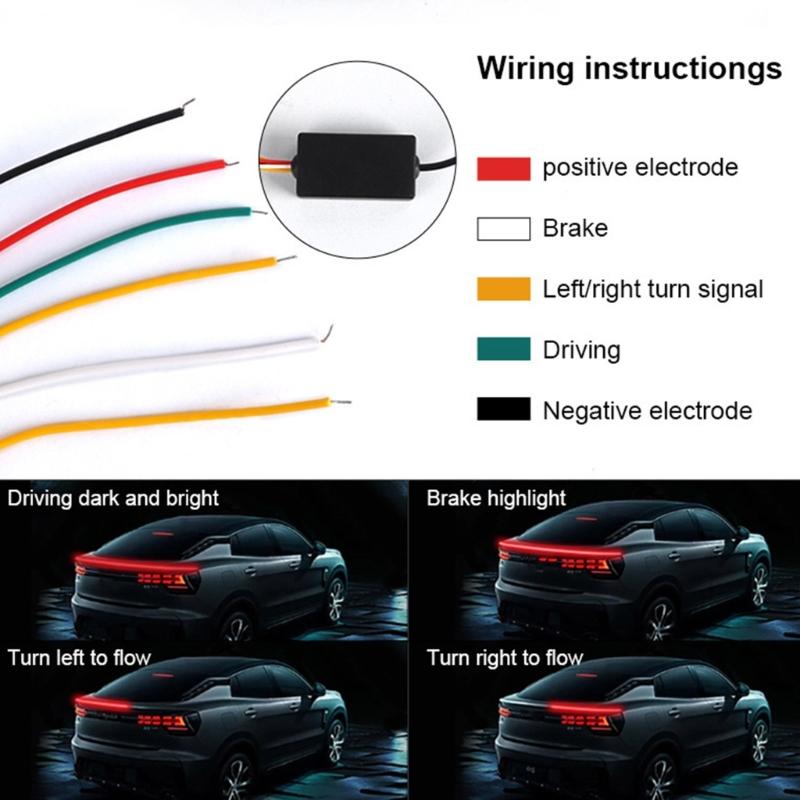 Einfache Installation 120cm LED Sequentieller Blinker Auto Spoiler Hohe Position Bremslicht für Fahrzeugenthusiasten