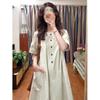 Women's summer new literary and retro Japanese long dress loose casual and thin short-sleeved dress small lazy style