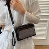 Rhinestone-Studded Shoulder Bags for Women Zip Closure Trendy Small Square Ladies Clutch Bag Small Crossbody Bags for Women