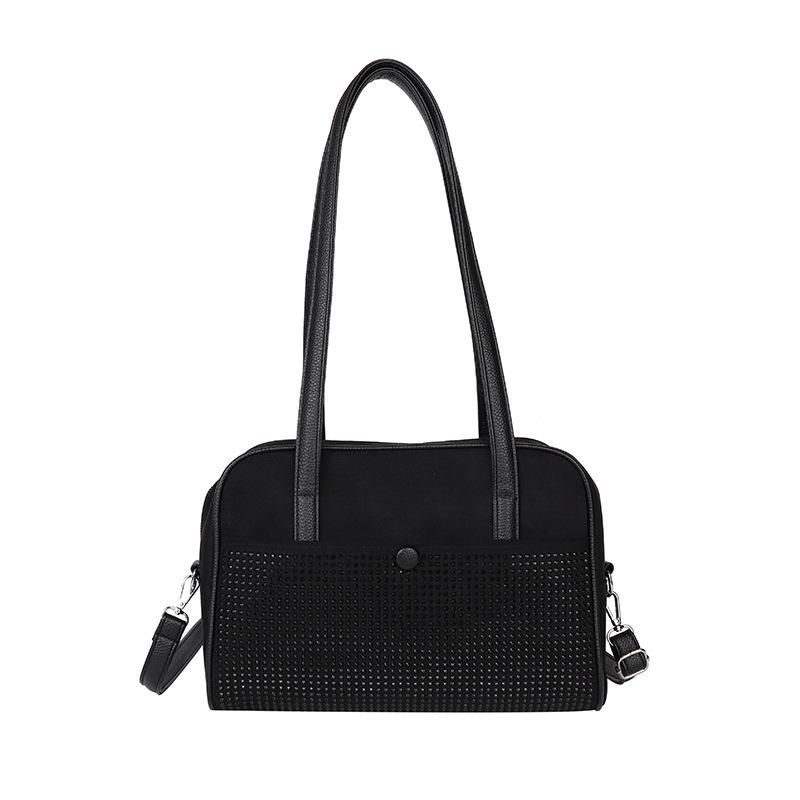 

Style Shoulder Bag Women Autumn Winter New Korean Small Crossbody Bag Rhineste Patchwork Large Capacity Commuter Underarm Bag чёрный