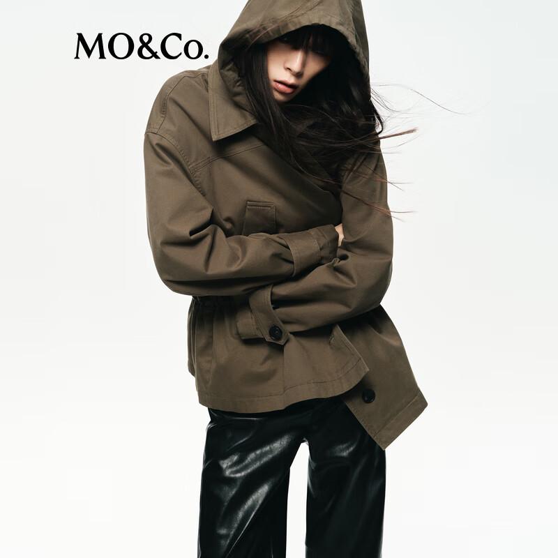MO&Co. Women's Hooded Solid Color Jacket