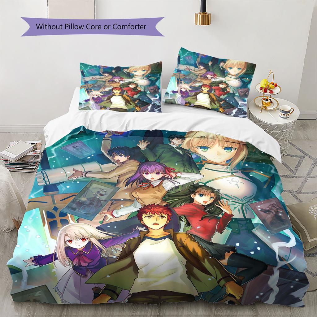 Fate Pattern Bedding Quilt Set Quilt Cover Pillowcase Home Decoration Birthday Gift (1 * duvet cover + 2 * pillowcase, without core)
