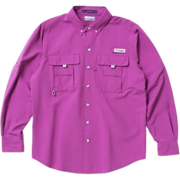 Columbia SS25 PFG Series Deng Gang Signature Outdoor Fashion Comfortable Long Sleeve Shirt Unisex shirts Purple XE8377-581