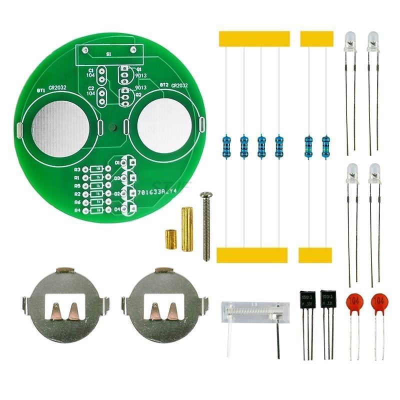 Table Top LED Rotating Gyro Set Flashing Lights DIY Electronic Welding Products Kit Fun Fabrication Components Spare Parts