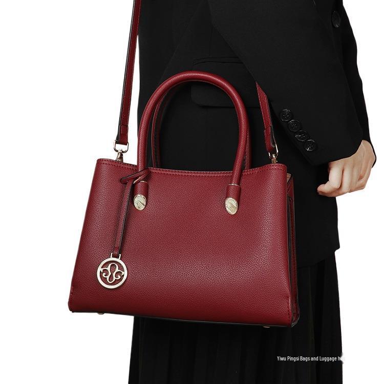 Elegant Red Mummy Bag: Fashionable, Spacious Handbag for Mother-of-the-Bride At Weddings