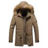 New Trendy Long Cotton-padded Jacket Plus Velvet Cotton-padded Jacket for Men, Mid-length Autumn and Winter Down-padded Jacket for Men