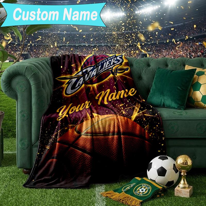 Custom Name Blanket football Cavaliers Logo Blanket Bedding Blanket for Travel, Camping, Living Rooms, Offices, Sofas, Fan Christmas gift