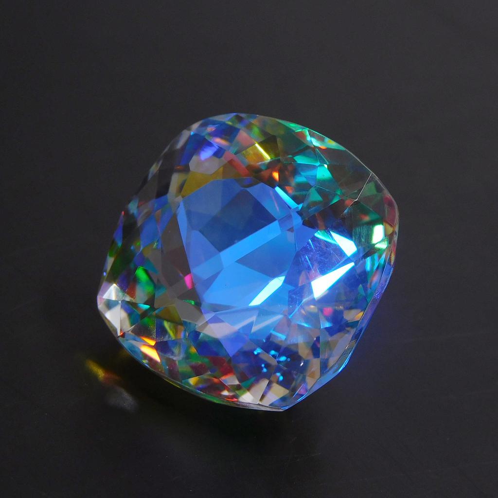 Lab-Created Rainbow Topaz Loose Gemstone 53.30 Ct Mystic Square Cushion Cut for Jewelry Designs