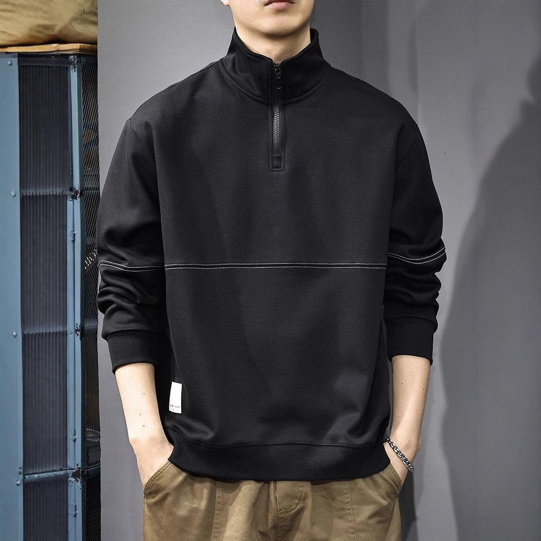 Осенний американский свитер с воротником-стойкой — фото 5