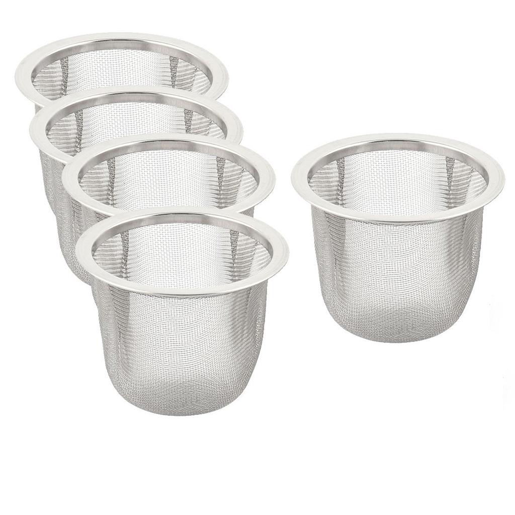 Uxcell Tea Strainers, Stainless Steel, 60mm Diameter, Round Mesh, Pack of 5, for Spices and Other Uses