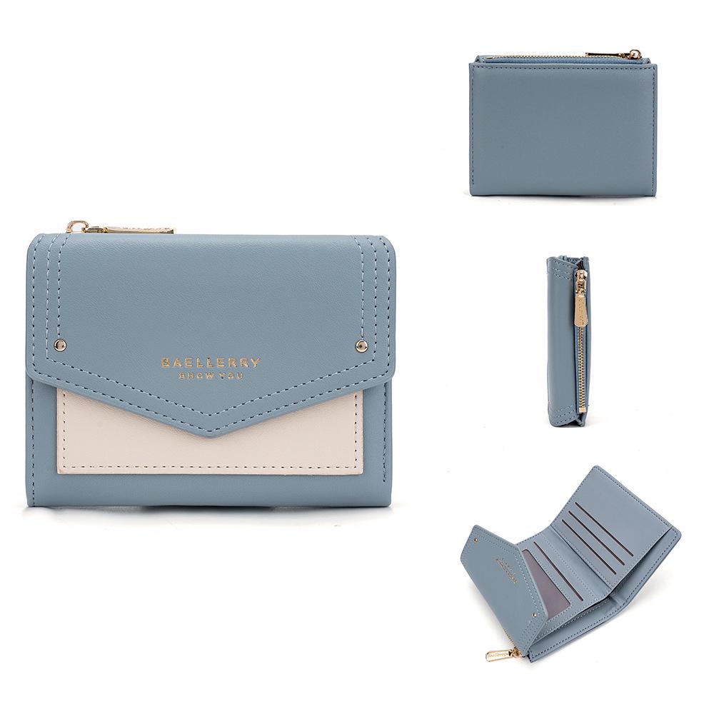 

Women s Baellerry Multi-Card Slot Short Wallet - Stylish Korean Coin Purse and Money Clip светло-синий