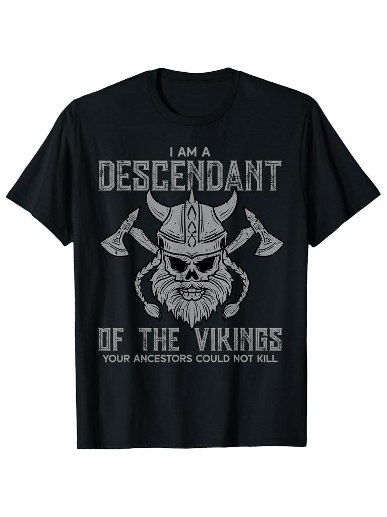 Viking Skull Axes Descendant T-shirt