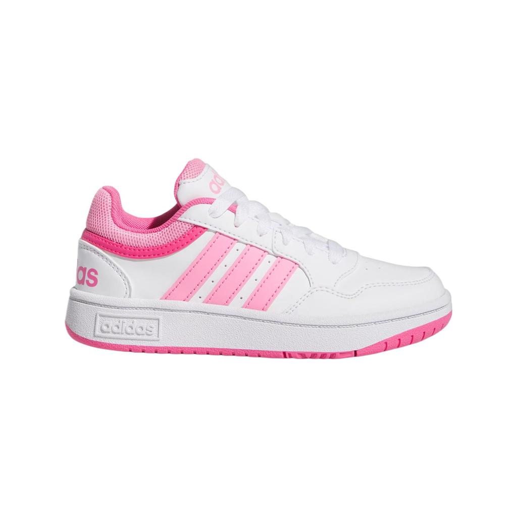 Adidas Hoops 3.0 K Simple Stylish Comfortable Low Top Kids Basketball Shoes Kids Sneaker White Blessing-Pink Pulse-Magenta IG3827