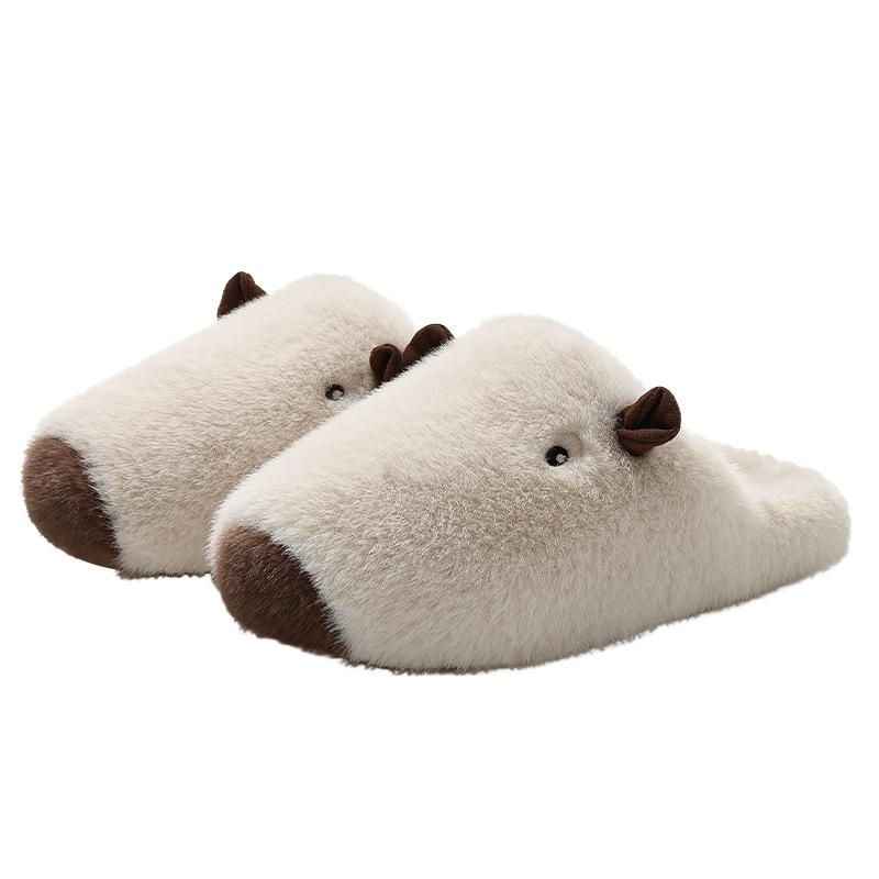 Kapibara Cartoon Cotton Slippers Winter New Bag Head Indoor Cute Home Couple Cotton Mop