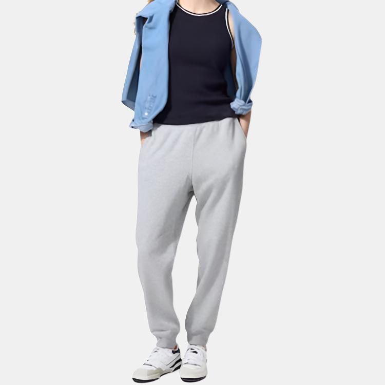 Uniqlo Solid Color Pocket Drawstring Cuffed Knit Sweatpants Unisex Bottoms Gray 451648-05