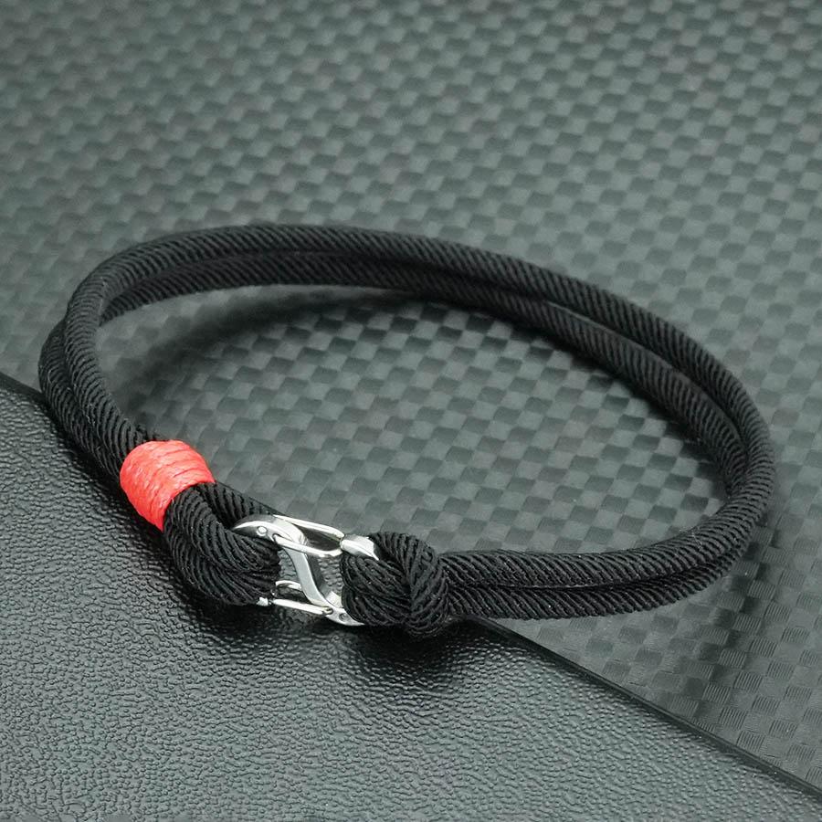 New 7 Colors Grade A 3mm Rope Bracelet Men Women Stainless Steel Connection Buckle Fabric Braslet Leisure Versatile Accessories
